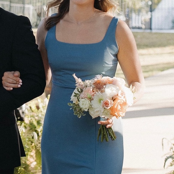 New NWT Birdy Grey “Alex” Convertible Crepe Gown Maxi Dress Twilight Sleeveless - Picture 8 of 13